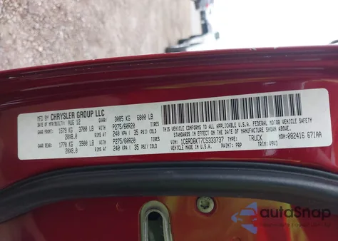 2012 Ram 1500 St from USA, damaged, VIN 1C6RD6KT7CS333737